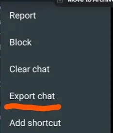 Export WhatsApp chat as TXT 2-3
